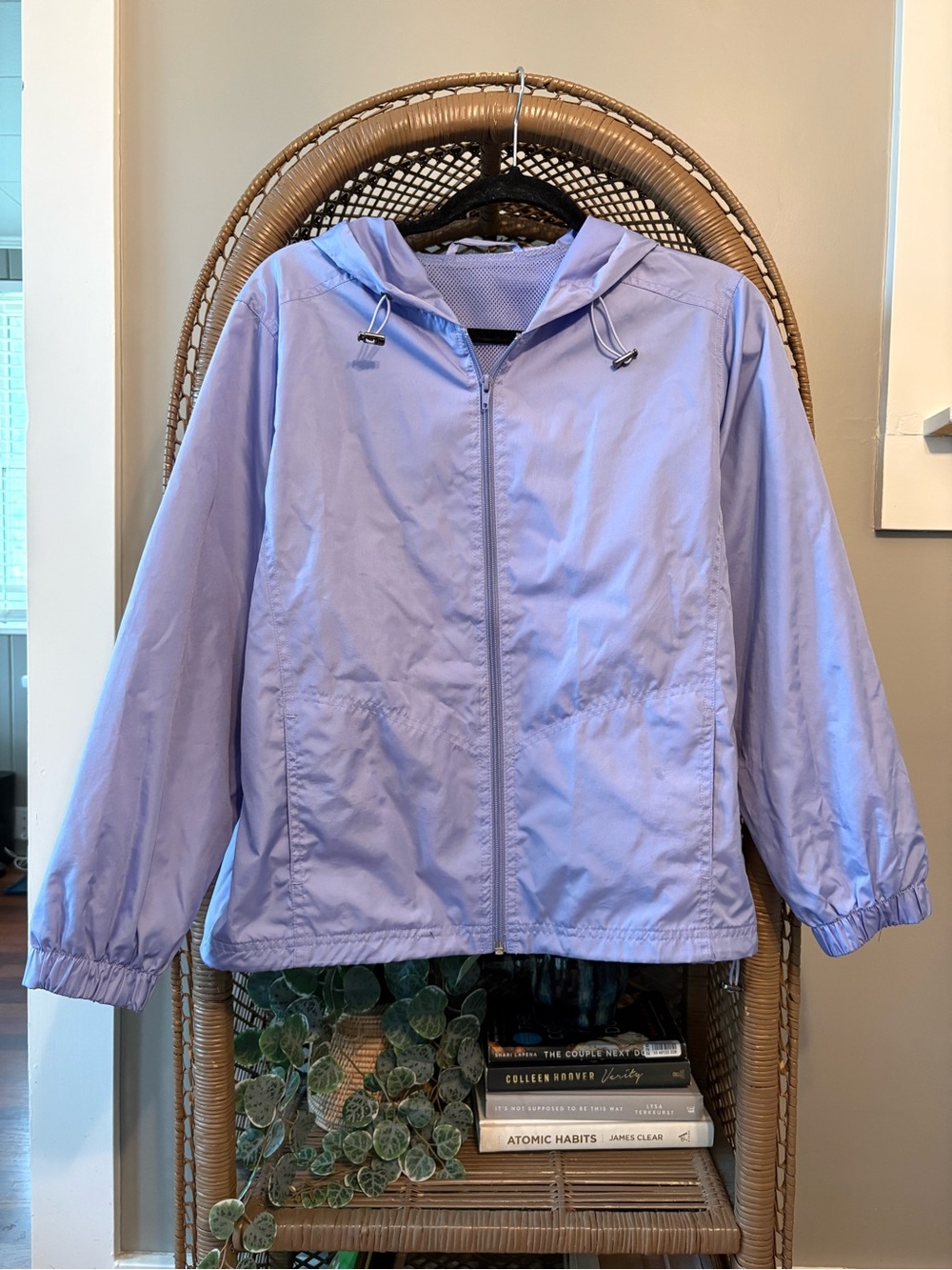 Light Purple Hooded Windbreaker Jacket